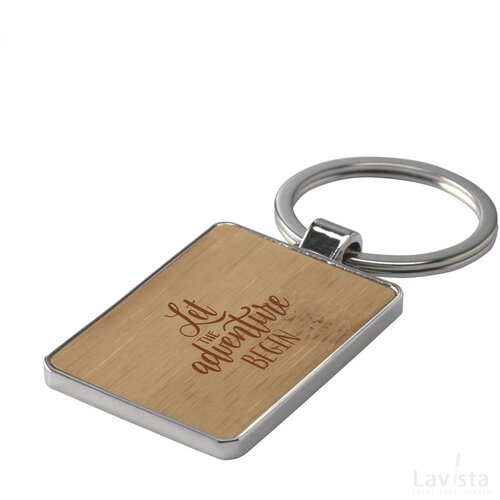 Bamboo Key Rectangle Sleutelhanger Hout