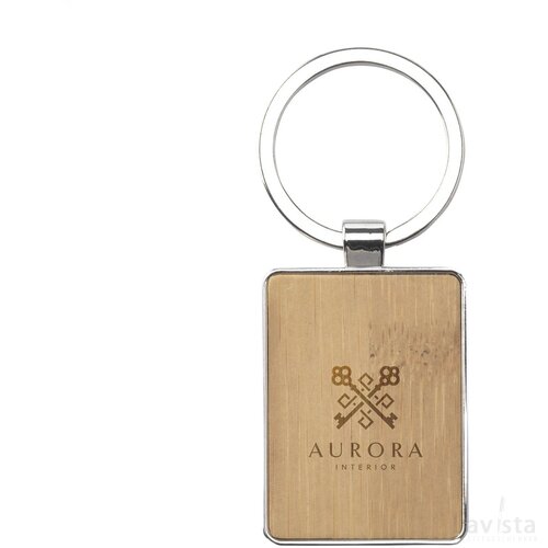 Bamboo Key Rectangle Sleutelhanger Hout