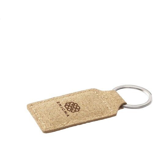 Kurk sleutelhanger met stevige ring Bruin