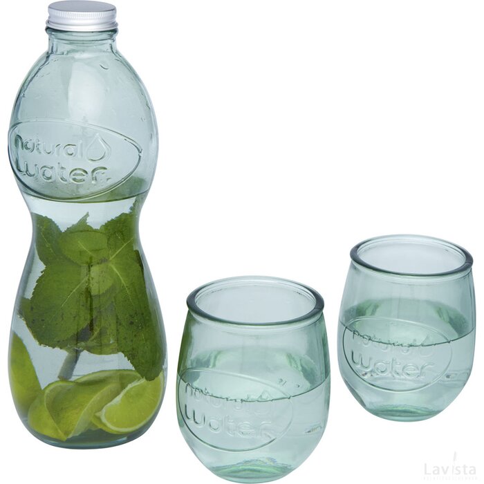 Brisa 3-delige glazenset van gerecycled glas Transparant