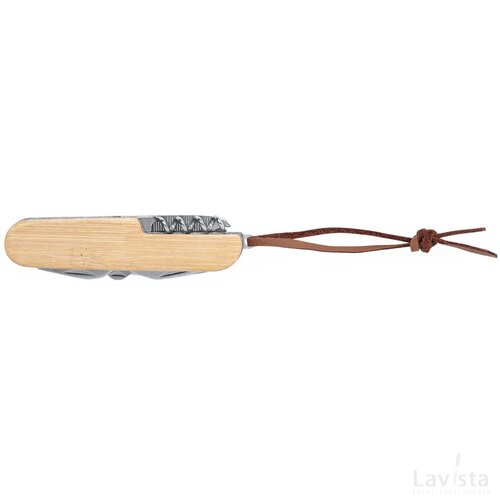 Houten zakmes met 9 functies Naturel