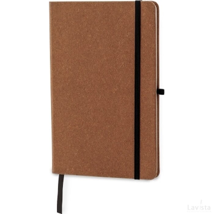 Hardcover notebook recycled leer A5 licht bruin