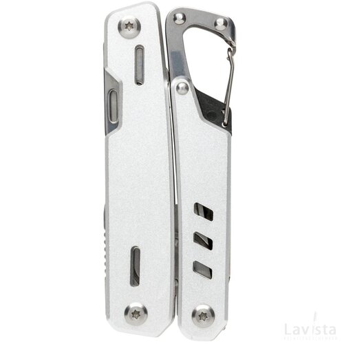 Solid multitool met karabijnhaak zilver