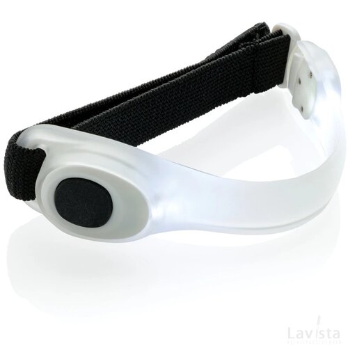 Veiligheids LED armband wit, zwart