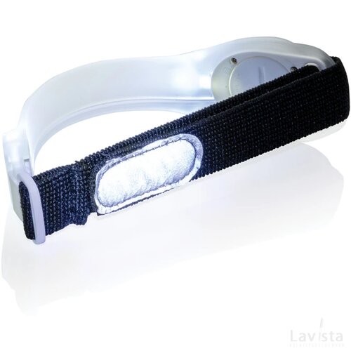Veiligheids LED armband wit, zwart