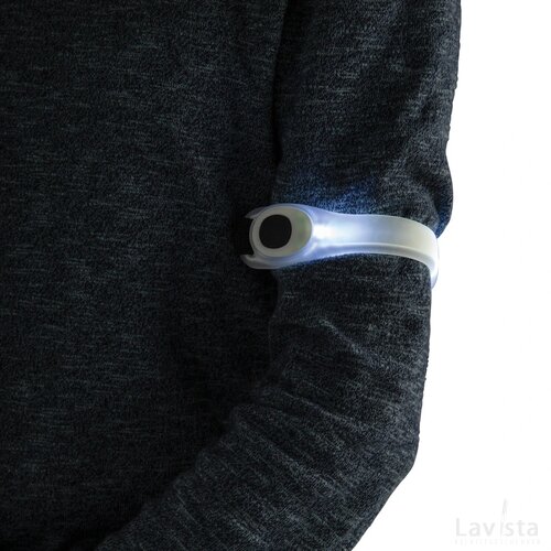 Veiligheids LED armband wit, zwart