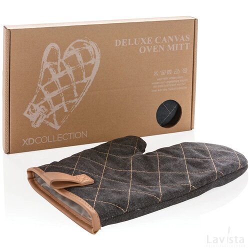 Deluxe canvas ovenhandschoen zwart