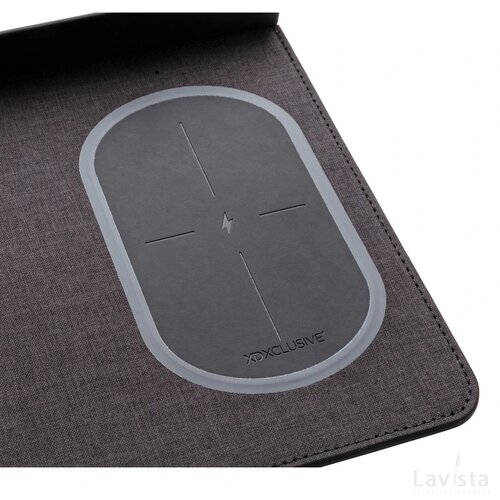 Air muismat met 5W draadloze oplader en USB zwart