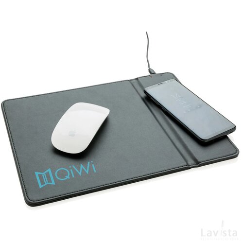 Muismat met 5W draadloze oplader zwart