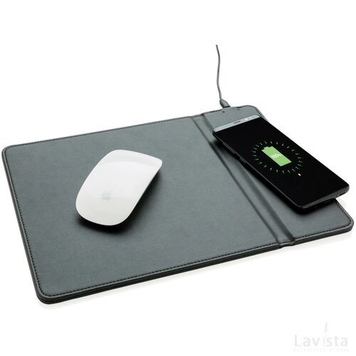 Muismat met 5W draadloze oplader zwart