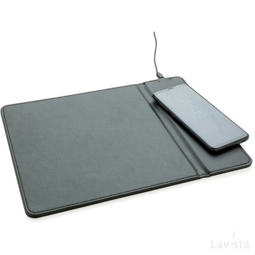 Muismat met 5W draadloze oplader zwart