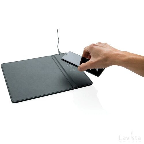 Muismat met 5W draadloze oplader zwart