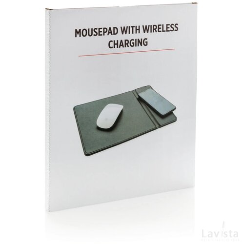 Muismat met 5W draadloze oplader zwart