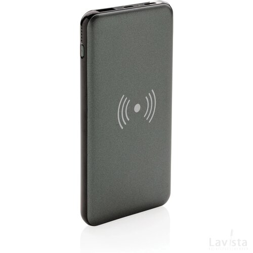 10.000 mAh powerbank met 10W draadloos snelladen met PD grijs