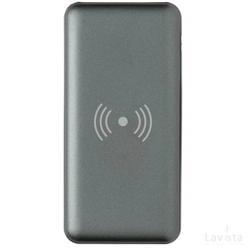 10.000 mAh powerbank met 10W draadloos snelladen met PD grijs