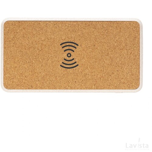 Kurk en tarwestro 8000 mAh 5W draadloze powerbank khaki