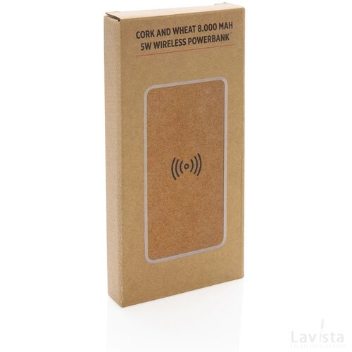 Kurk en tarwestro 8000 mAh 5W draadloze powerbank khaki