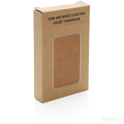 Kurk en tarwestro 5000 mAh zakformaat powerbank khaki