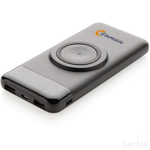 10.000 mAh draadloze powerbank met smart watch lader zwart
