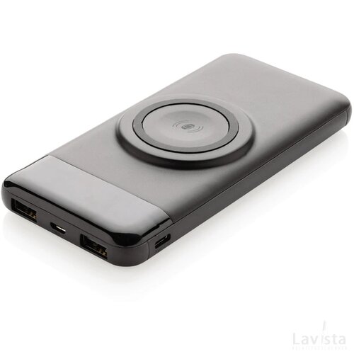 10.000 mAh draadloze powerbank met smart watch lader zwart