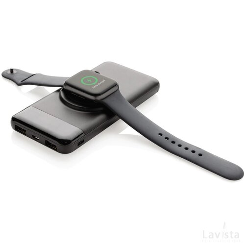 10.000 mAh draadloze powerbank met smart watch lader zwart