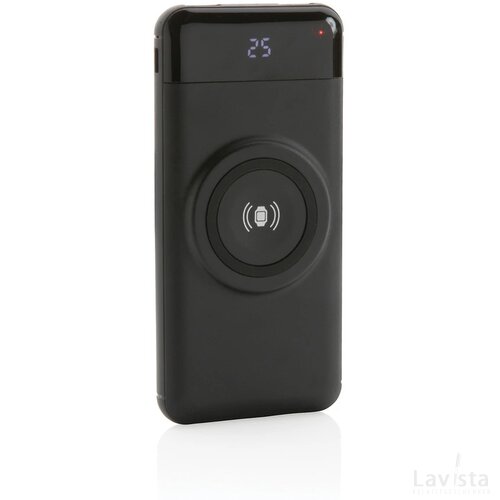 10.000 mAh draadloze powerbank met smart watch lader zwart