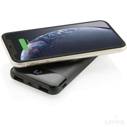 10.000 mAh draadloze powerbank met smart watch lader zwart