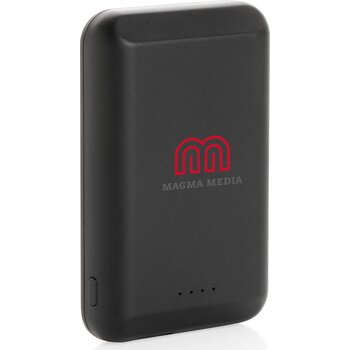 Magnetische 5000 mAh 5W draadloze powerbank zwart
