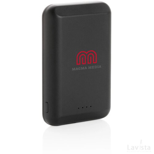 Magnetische 5000 mAh 5W draadloze powerbank zwart