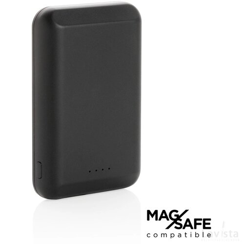 Magnetische 5000 mAh 5W draadloze powerbank zwart