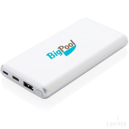 Ultra snelle 10.000 mAh powerbank met PD wit