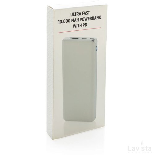 Ultra snelle 10.000 mAh powerbank met PD wit
