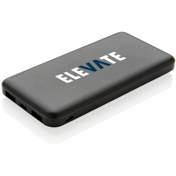 High density 10.000 mAh zakformaat powerbank zwart