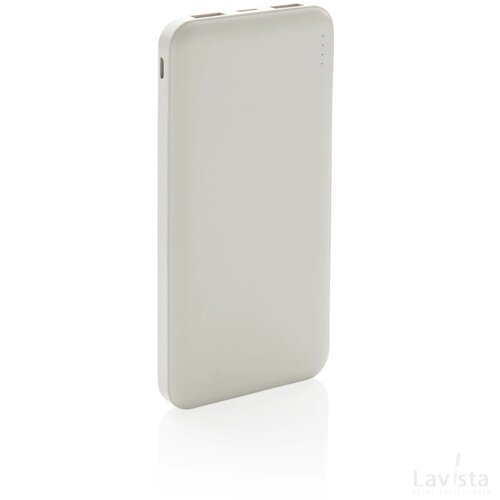 High density 10.000 mAh zakformaat powerbank wit