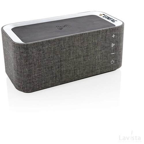 Vogue speaker met 5W draadloze oplader grijs, zwart