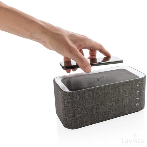 Vogue speaker met 5W draadloze oplader grijs, zwart