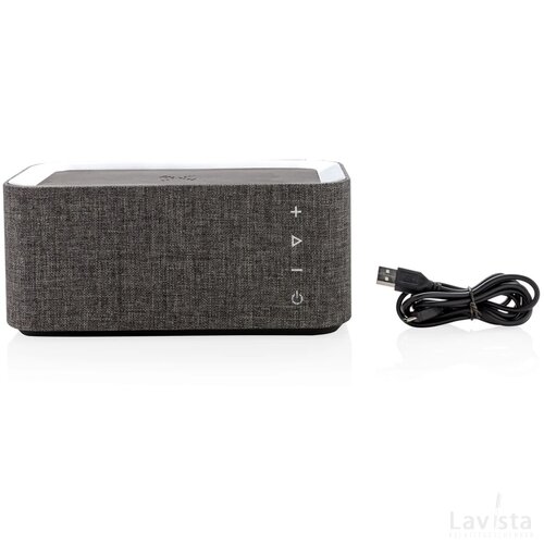 Vogue speaker met 5W draadloze oplader grijs, zwart