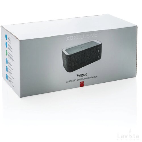 Vogue speaker met 5W draadloze oplader grijs, zwart