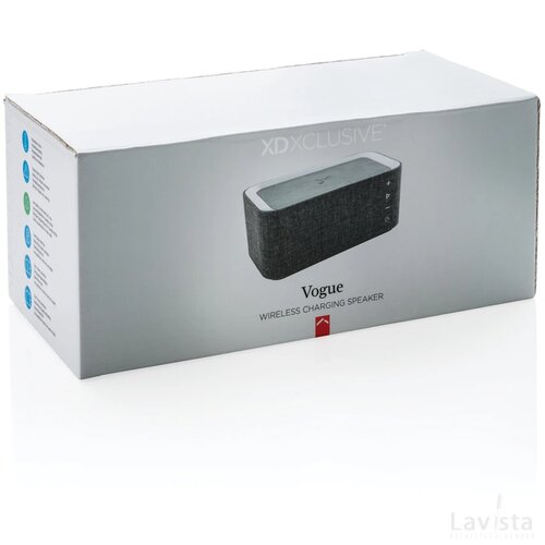 Vogue speaker met 5W draadloze oplader grijs, zwart