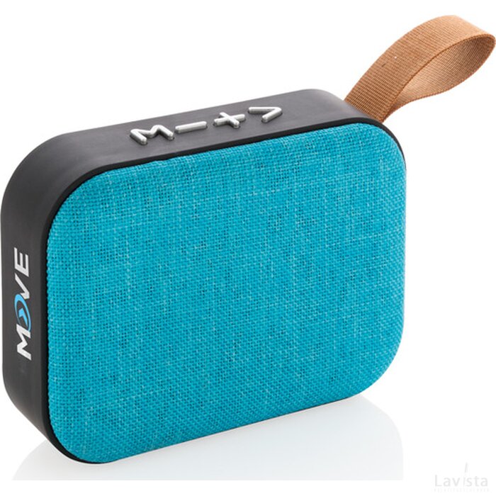 Fabric trend draadloze 3W speaker blauw, zwart