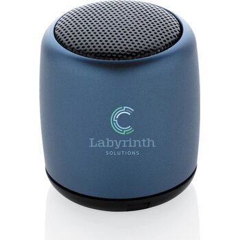 Mini aluminium draadloze speaker blauw