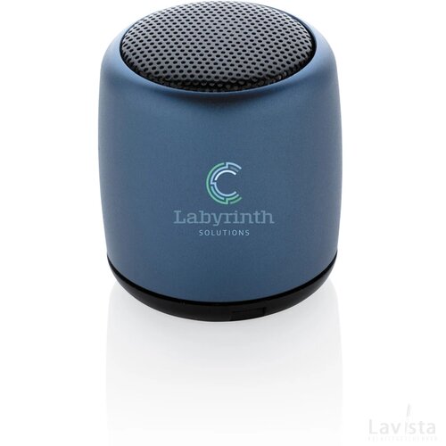 Mini aluminium draadloze speaker blauw
