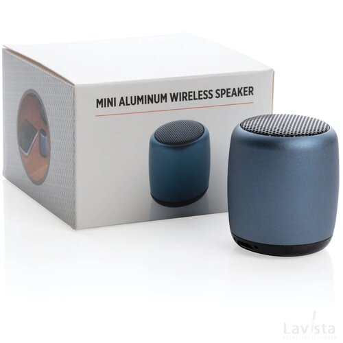 Mini aluminium draadloze speaker blauw