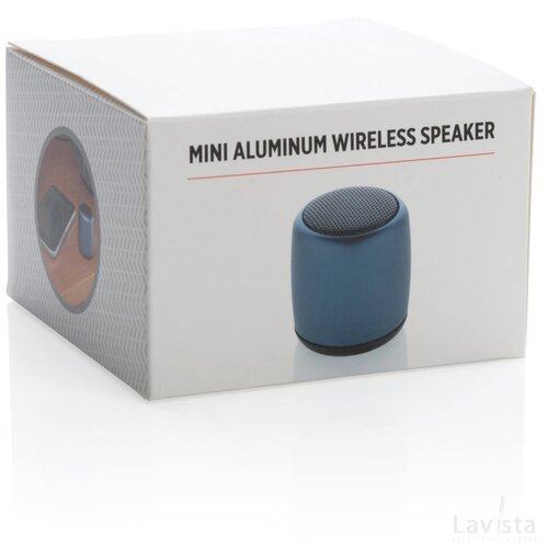 Mini aluminium draadloze speaker blauw