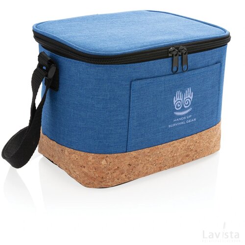 Duo tone koeltas met kurkdetail blauw