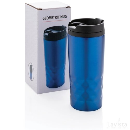 Geometrische mok blauw