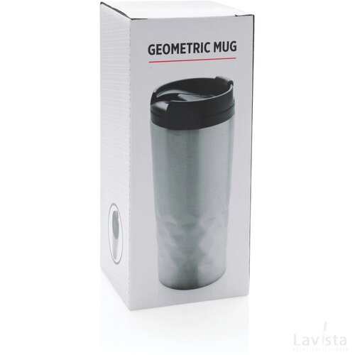 Geometrische mok zilver