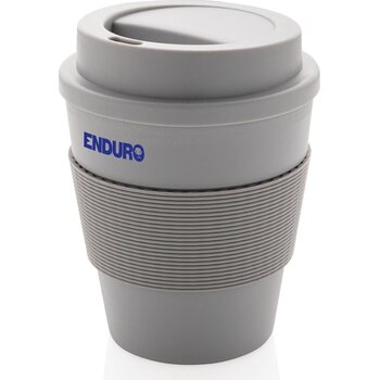 Herbruikbare koffiebeker met schroefdop 350ml grijs