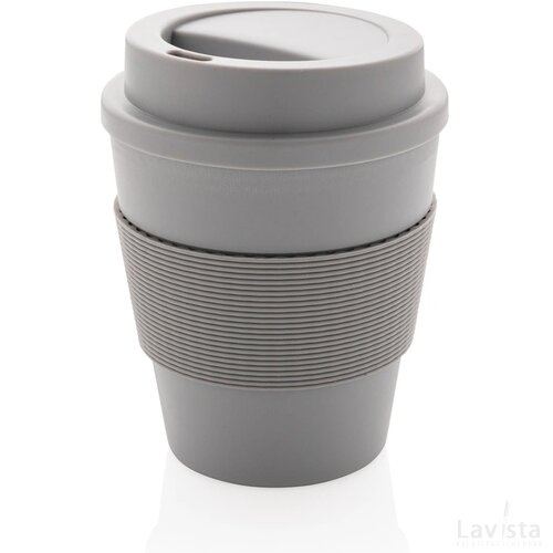 Herbruikbare koffiebeker met schroefdop 350ml grijs