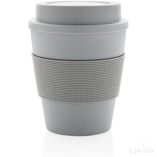 Herbruikbare koffiebeker met schroefdop 350ml grijs